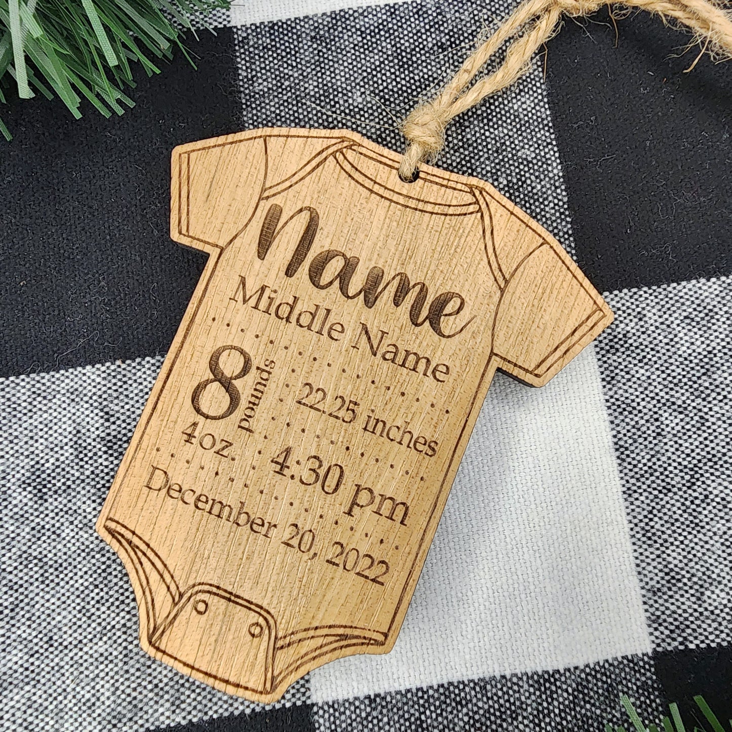 Newborn Onesie Personalized Ornament