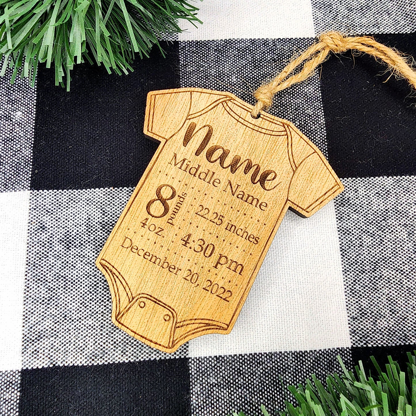 Newborn Onesie Personalized Ornament