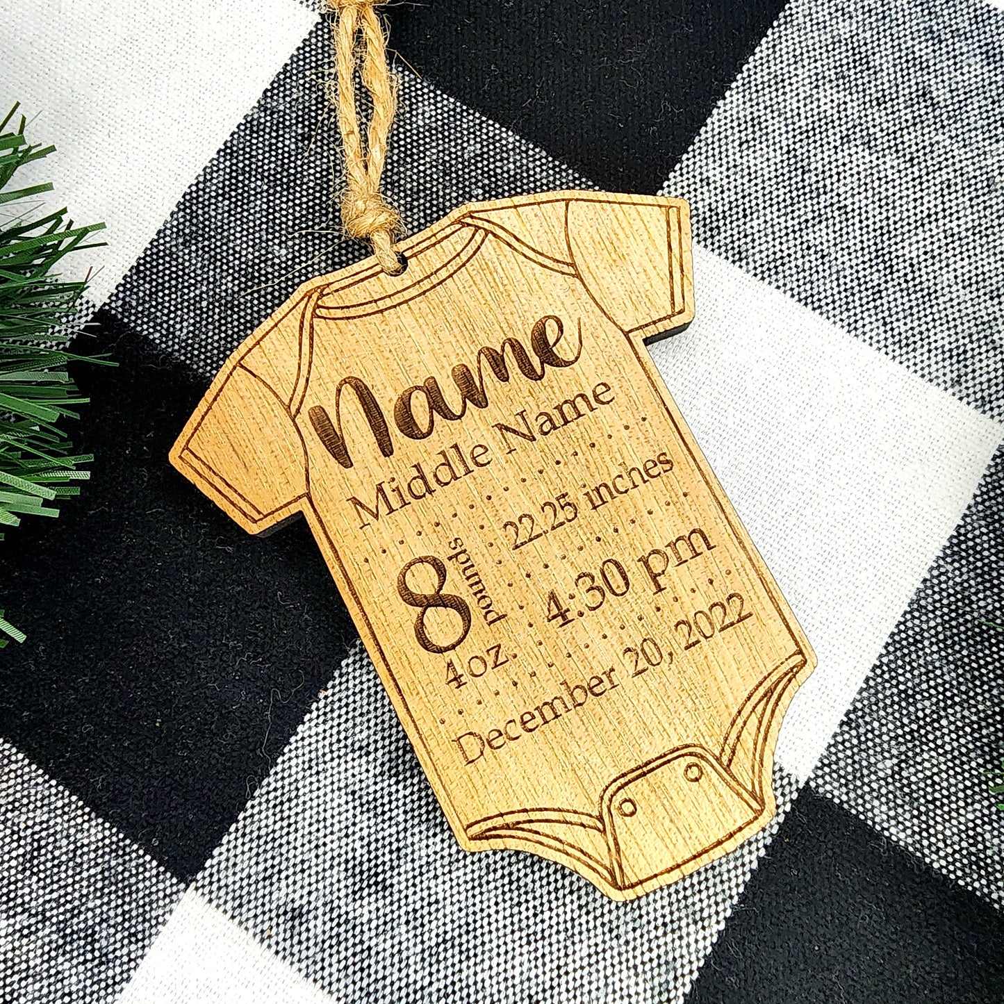 Newborn Onesie Personalized Ornament