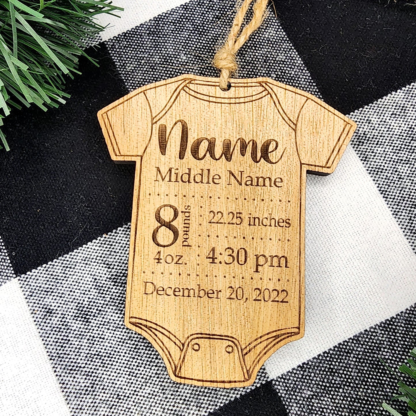 Newborn Onesie Personalized Ornament