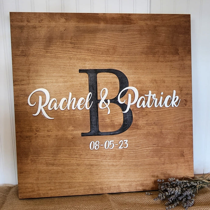 Wooden Bride and Groom Sign