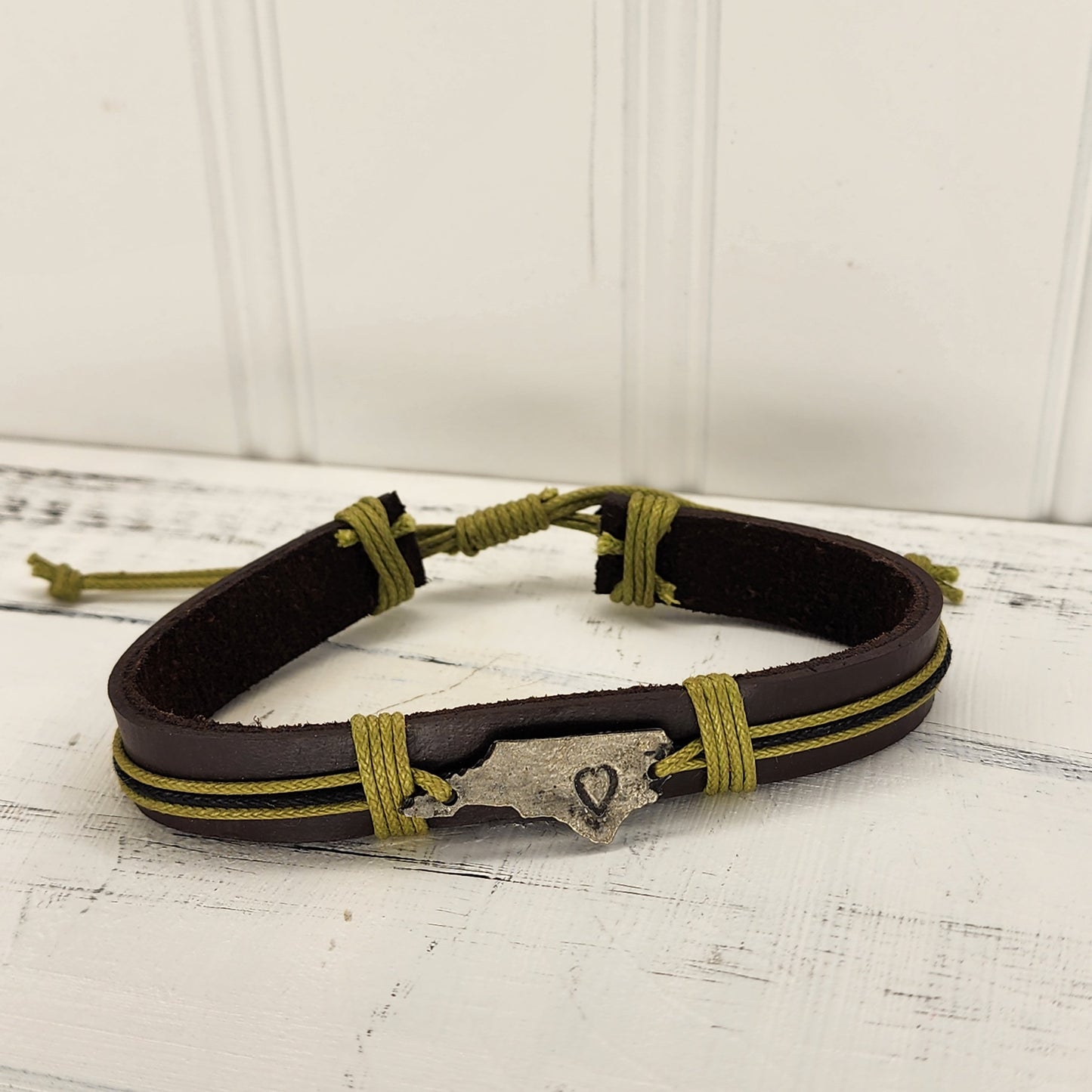 Leather North Carolina Bracelet