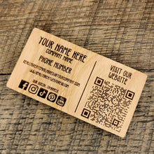 Load image into Gallery viewer, Wooden Engraved Business Cards
