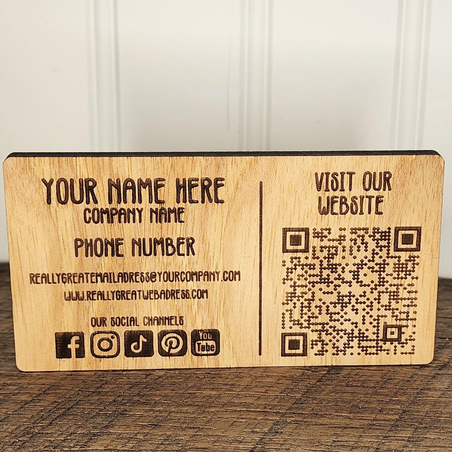 Wooden Engraved Business Cards