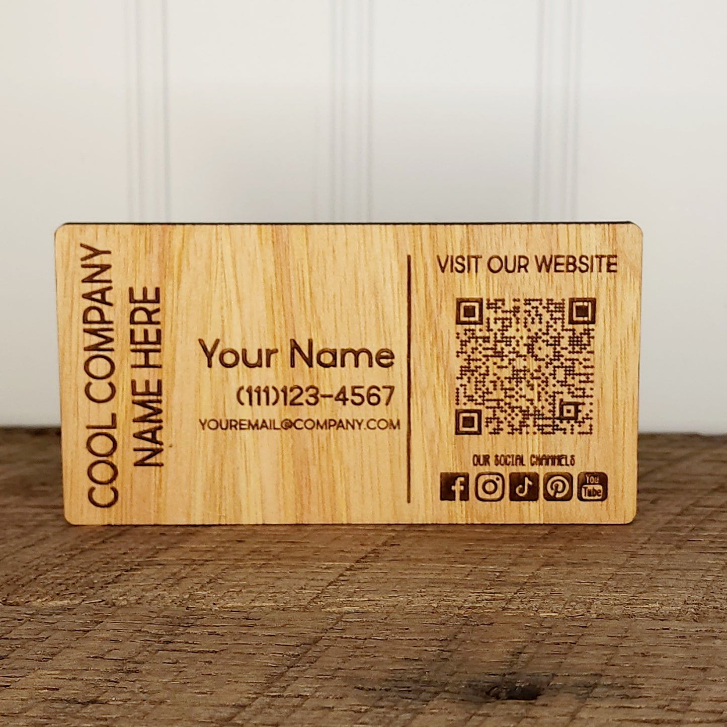 Wooden Engraved Business Cards