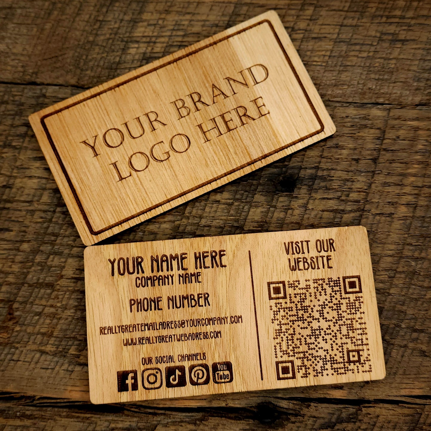 Wooden Engraved Business Cards