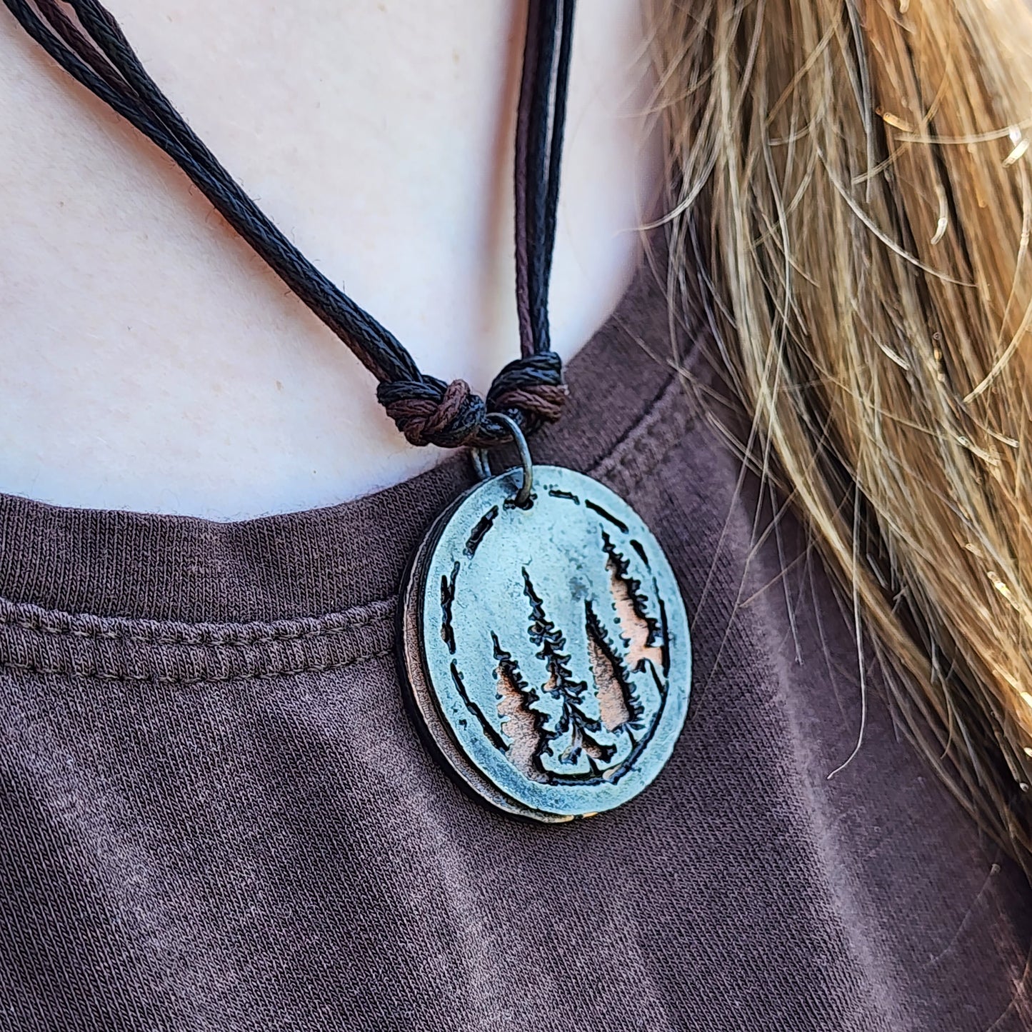 Rustic Tree Pewter Necklace