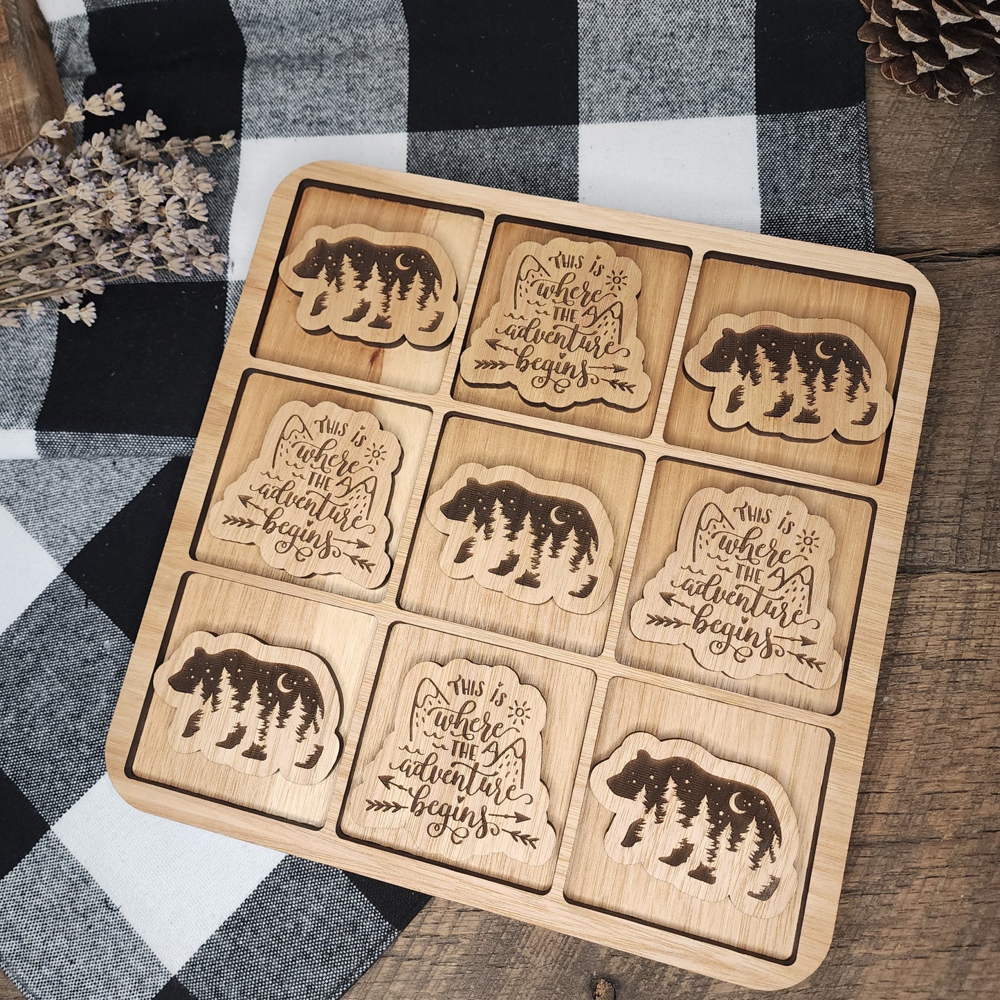 Bear vs adventure tic tac toe