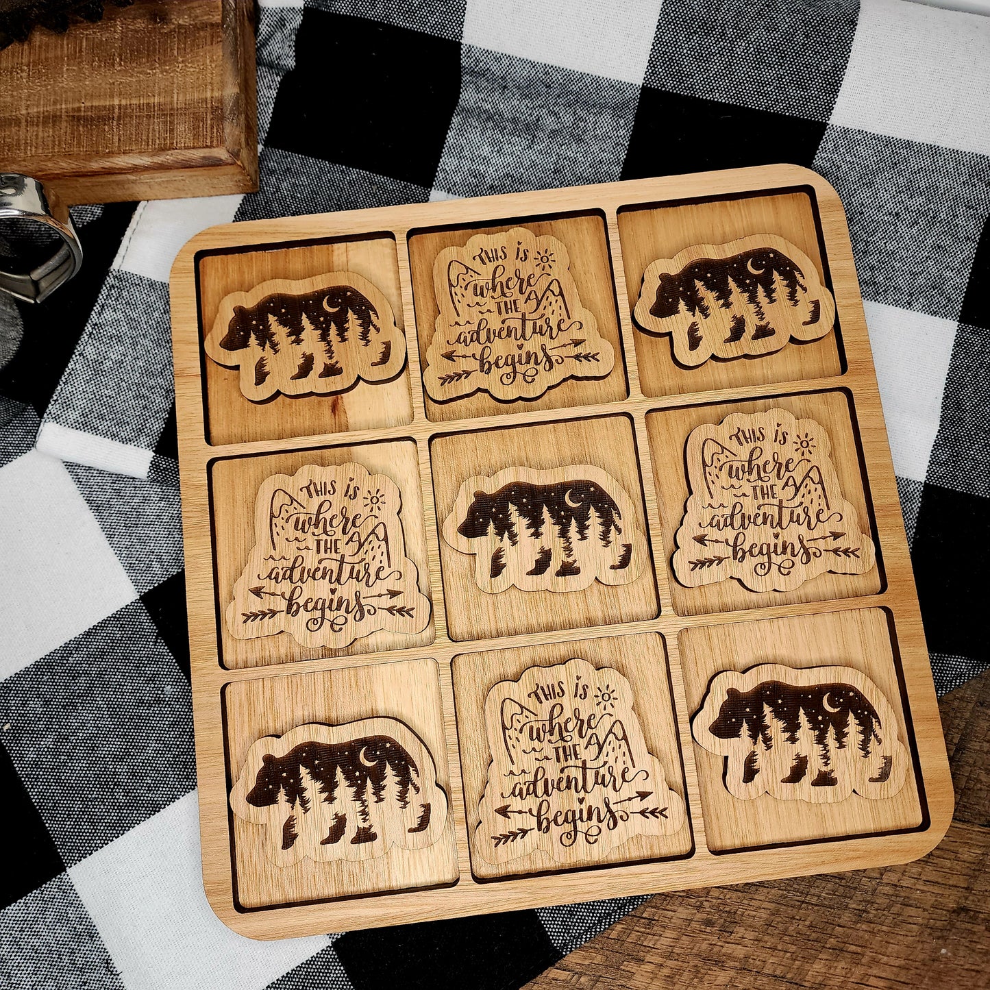 Bear vs adventure tic tac toe