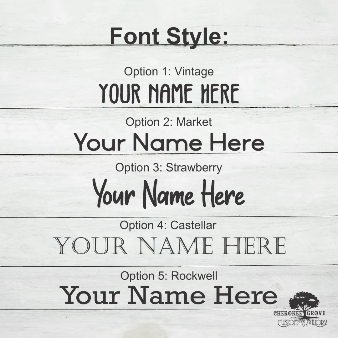 Font Style - Wooden Engraved Business Cards