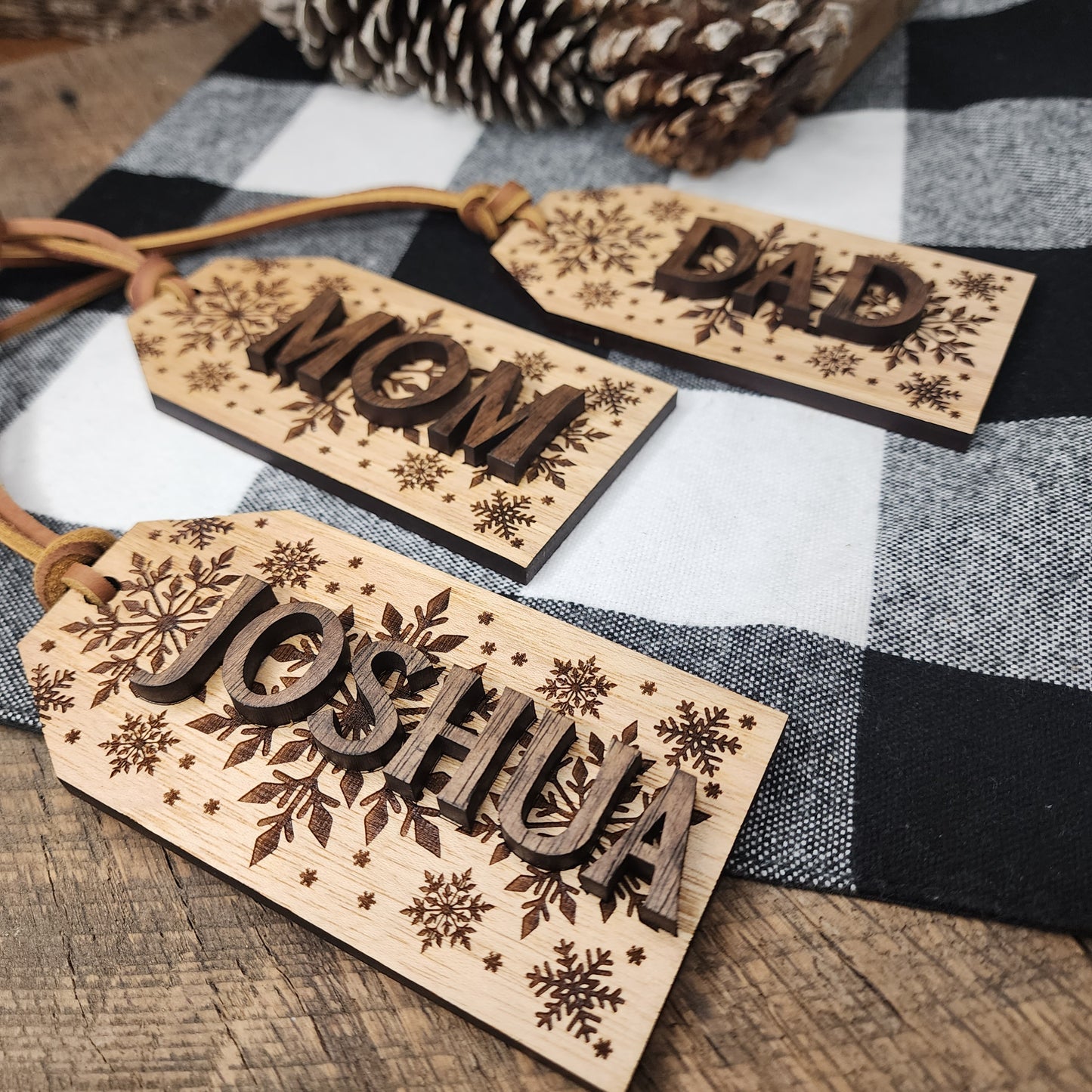 Custom Wooden Stocking Tags