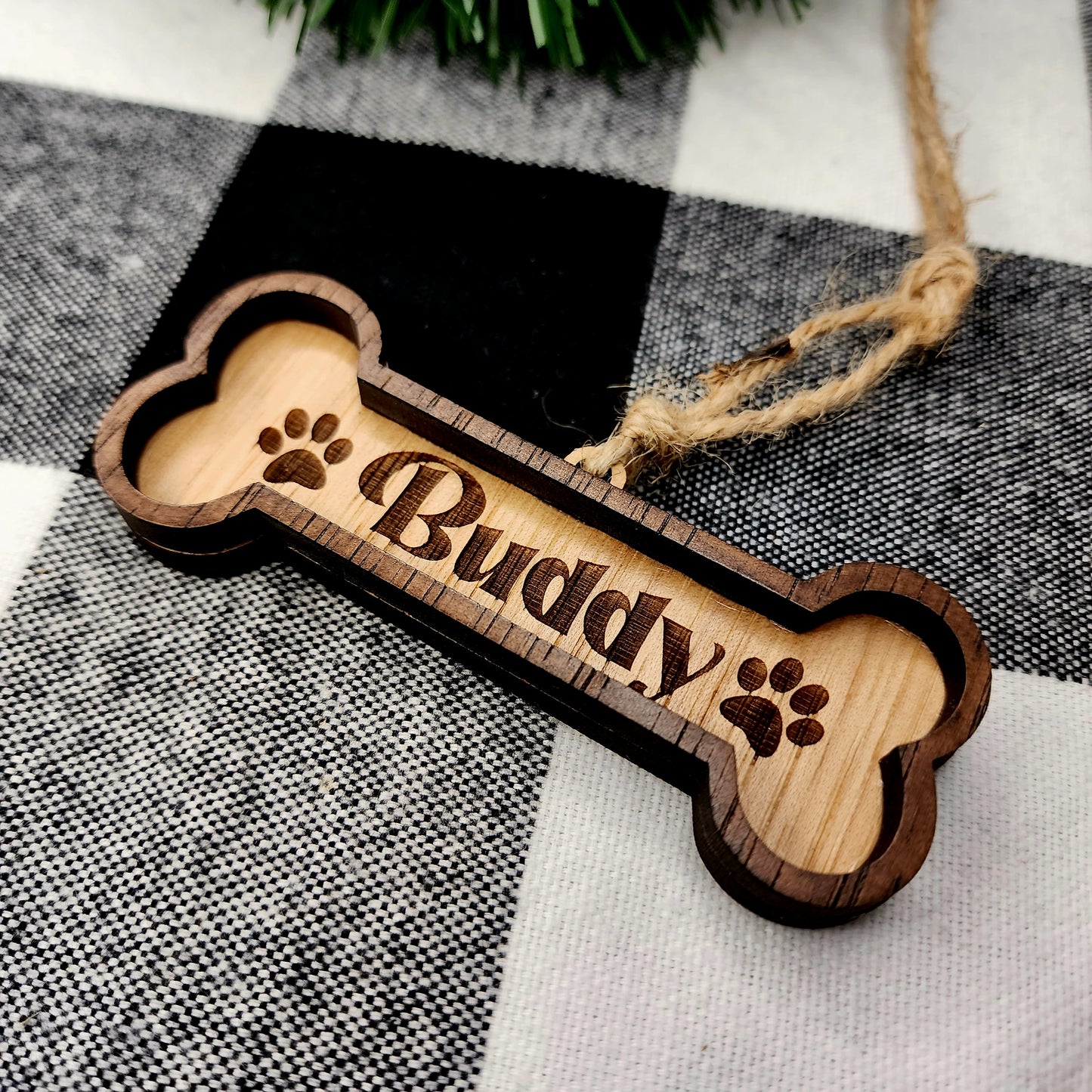 Dog Bone Custom Name Ornament
