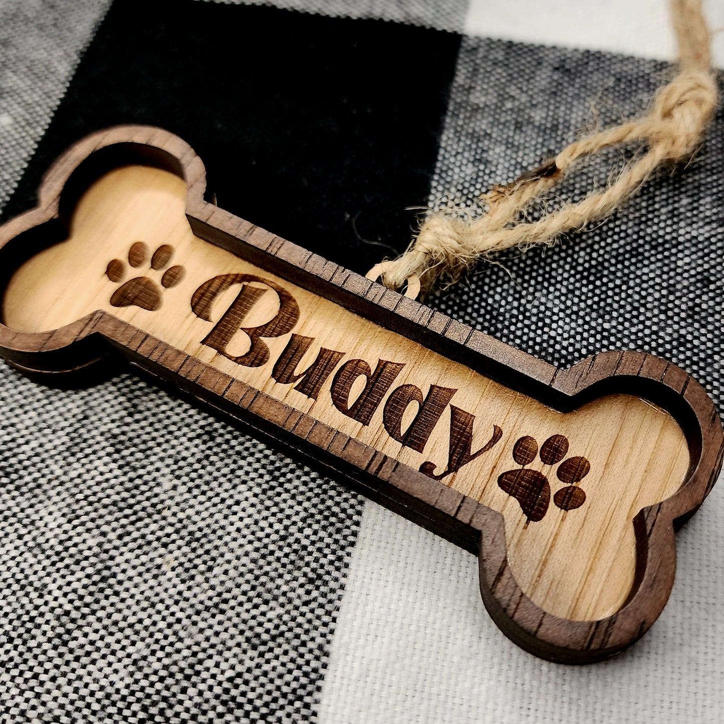 Dog Bone Custom Name Ornament