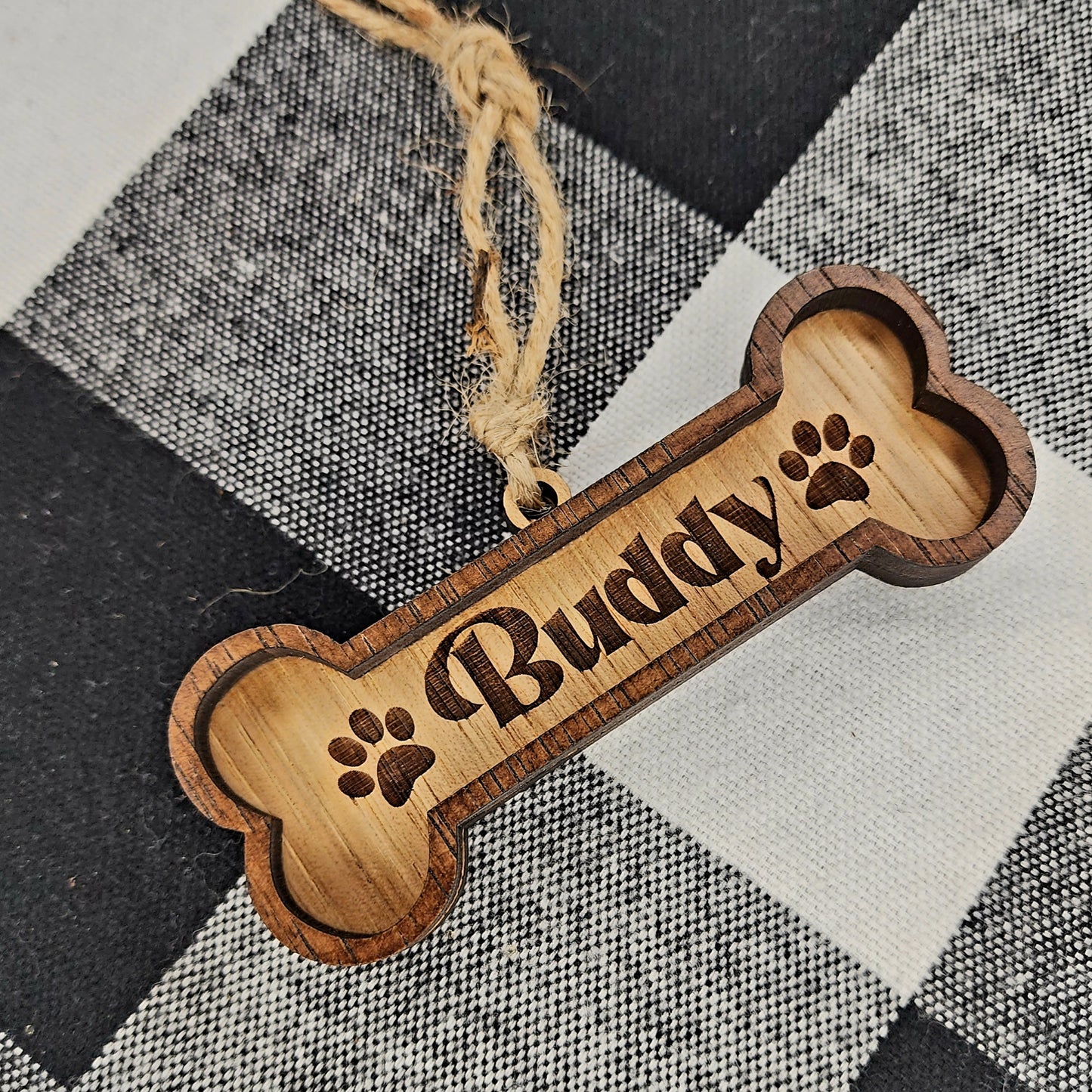 Dog Bone Custom Name Ornament