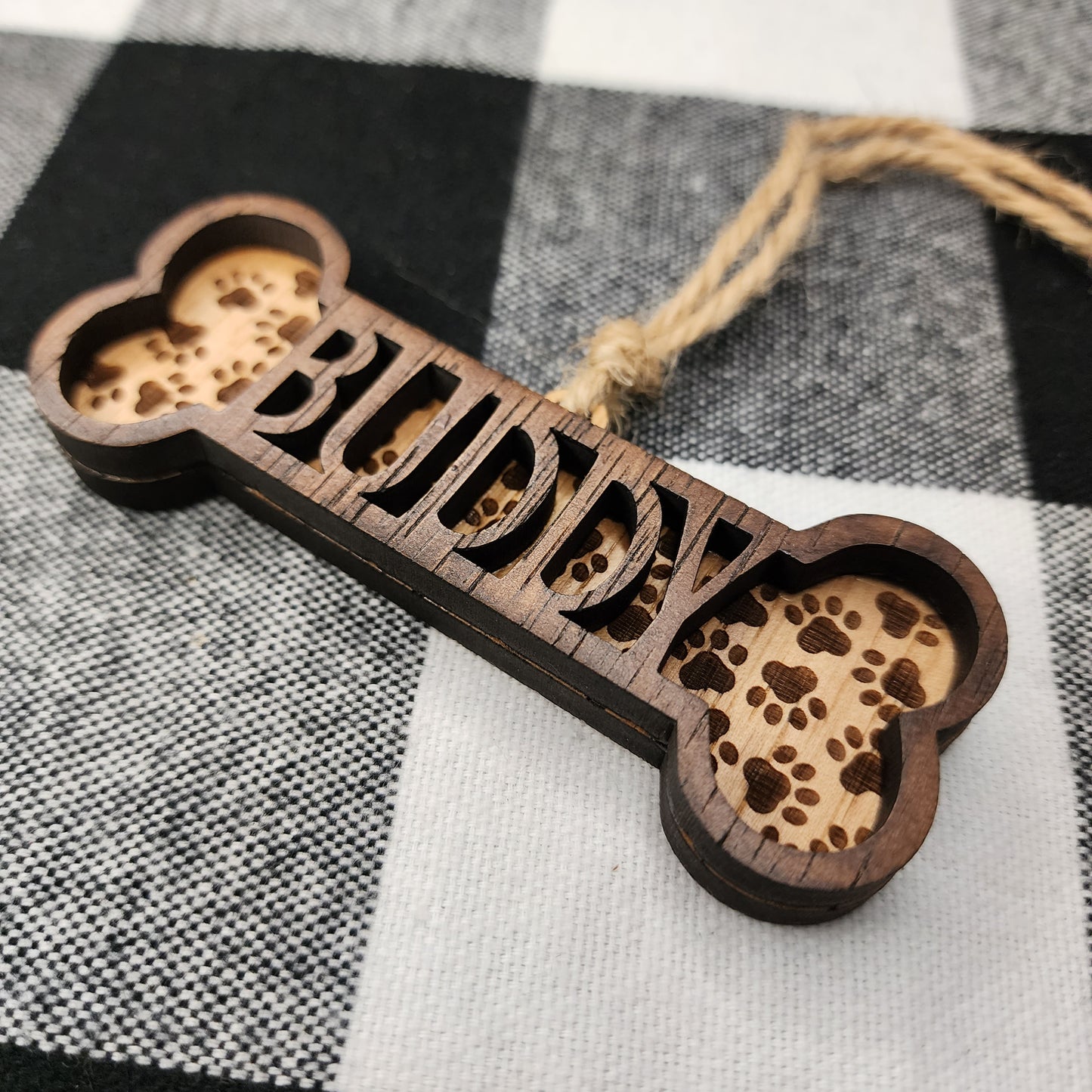 Dog Bone Custom Name Ornament