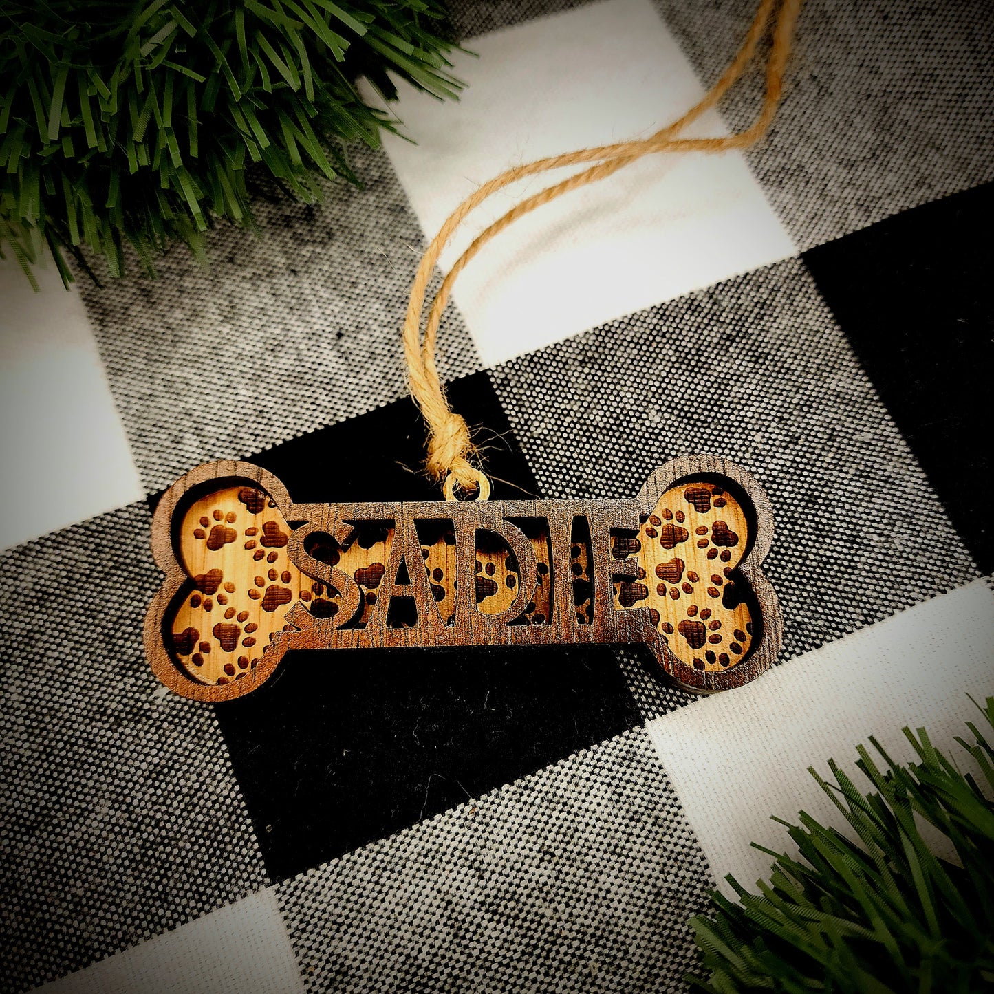 Dog Bone Custom Name Ornament