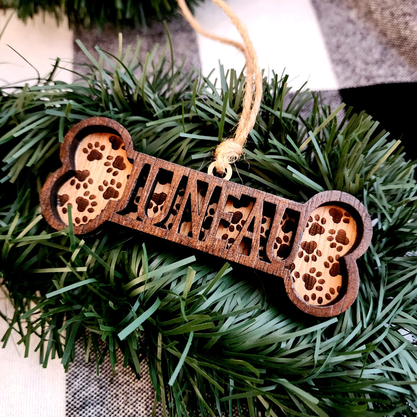 Dog Bone Custom Name Ornament