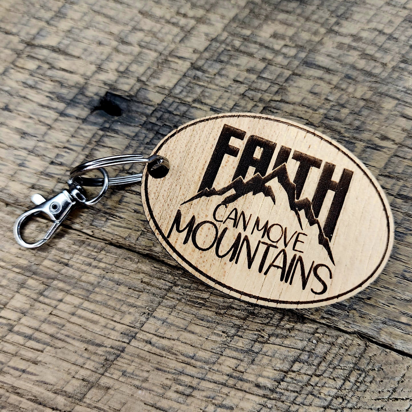Faith Can Move Mountains Keychain