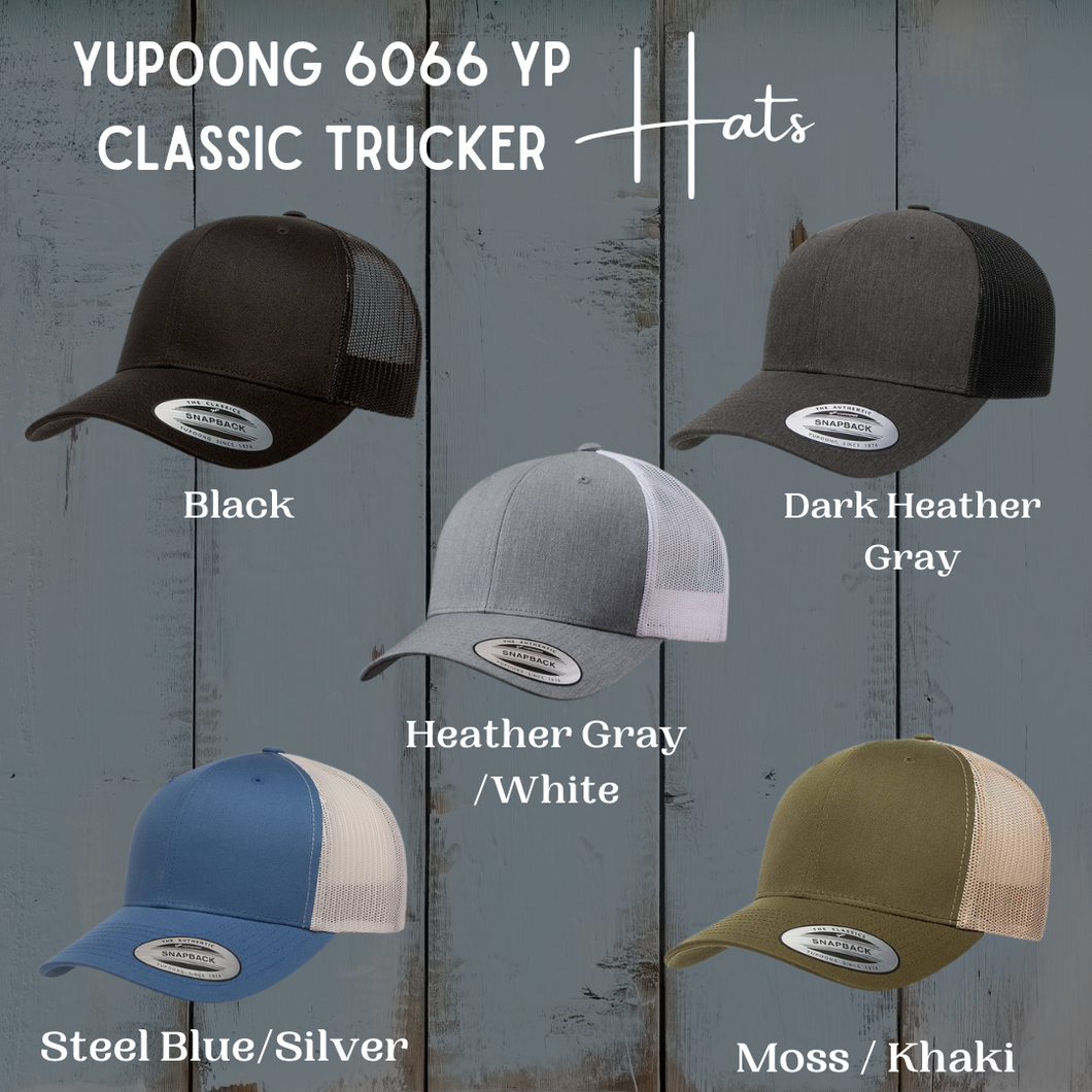 Custom Logo or Artwork Classic Trucker Hat | 6066 YP Classic Retro Trucker Hat