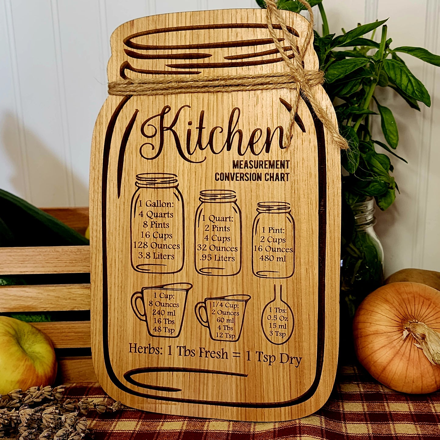 Kitchen Conversion Mason Jar Sign