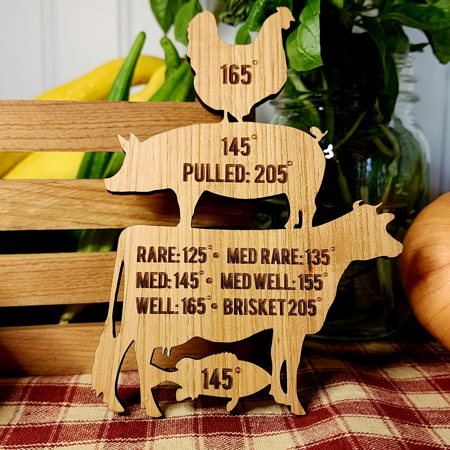 Meat Temperature Magnet (Chicken, Pig, Cow, Fish)