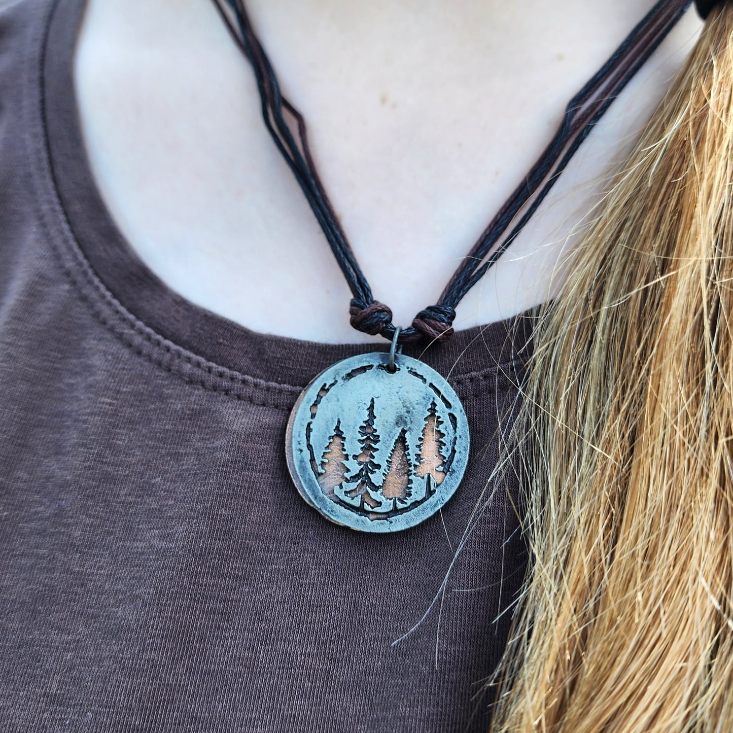 Rustic Tree Pewter Necklace