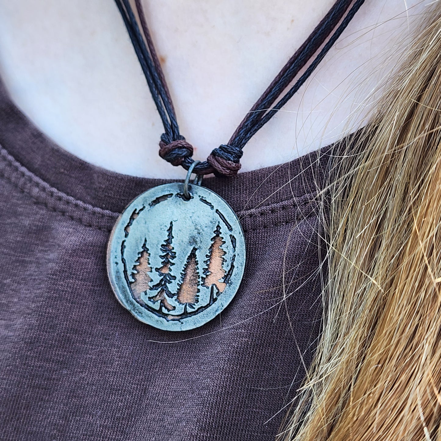 Rustic Tree Pewter Necklace