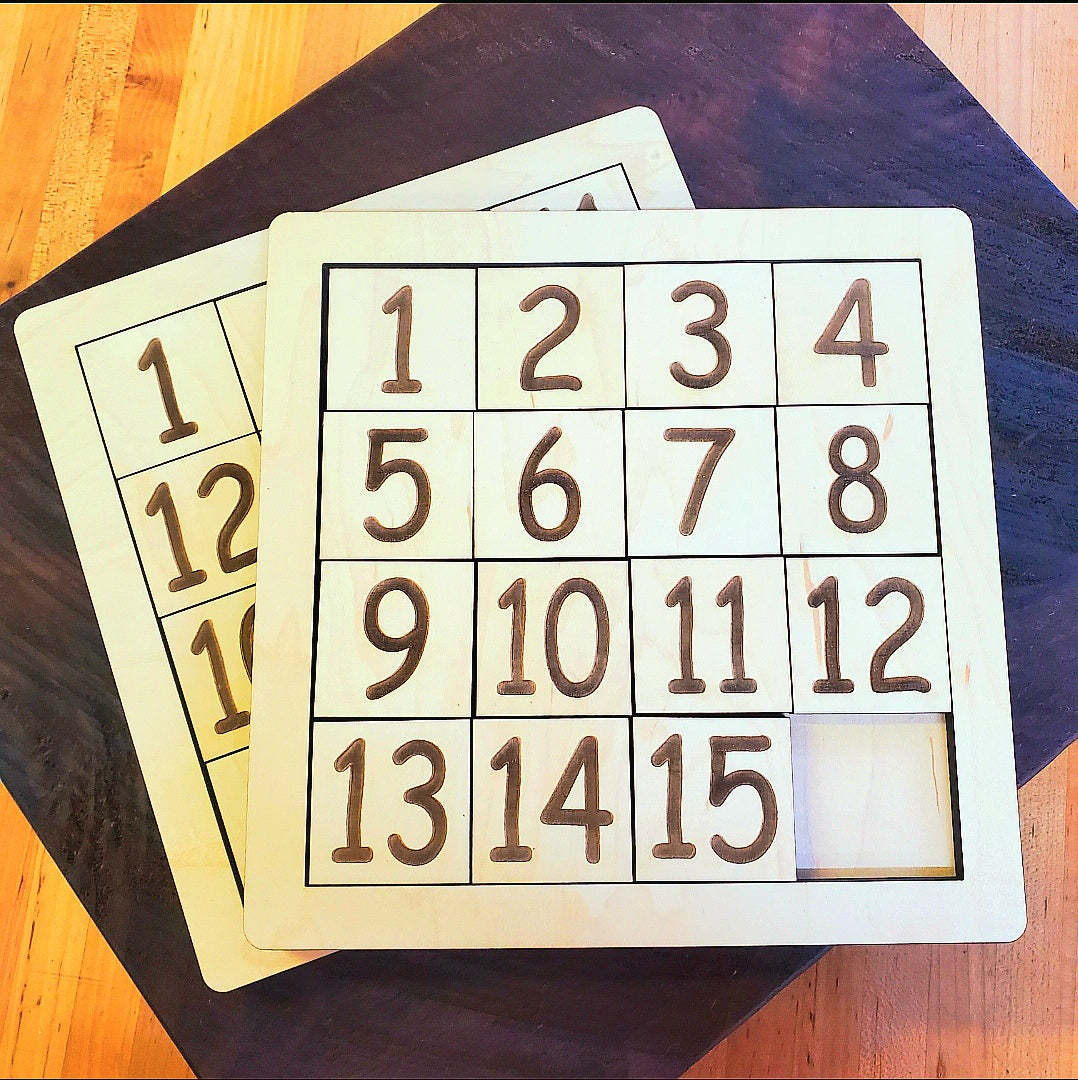 Wooden 15 number scrabble game