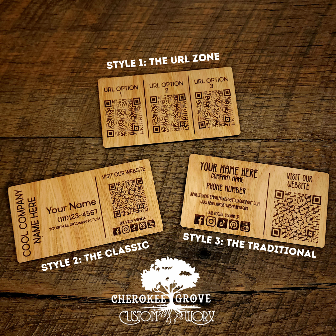 Font Style - Wooden Engraved Business Cards