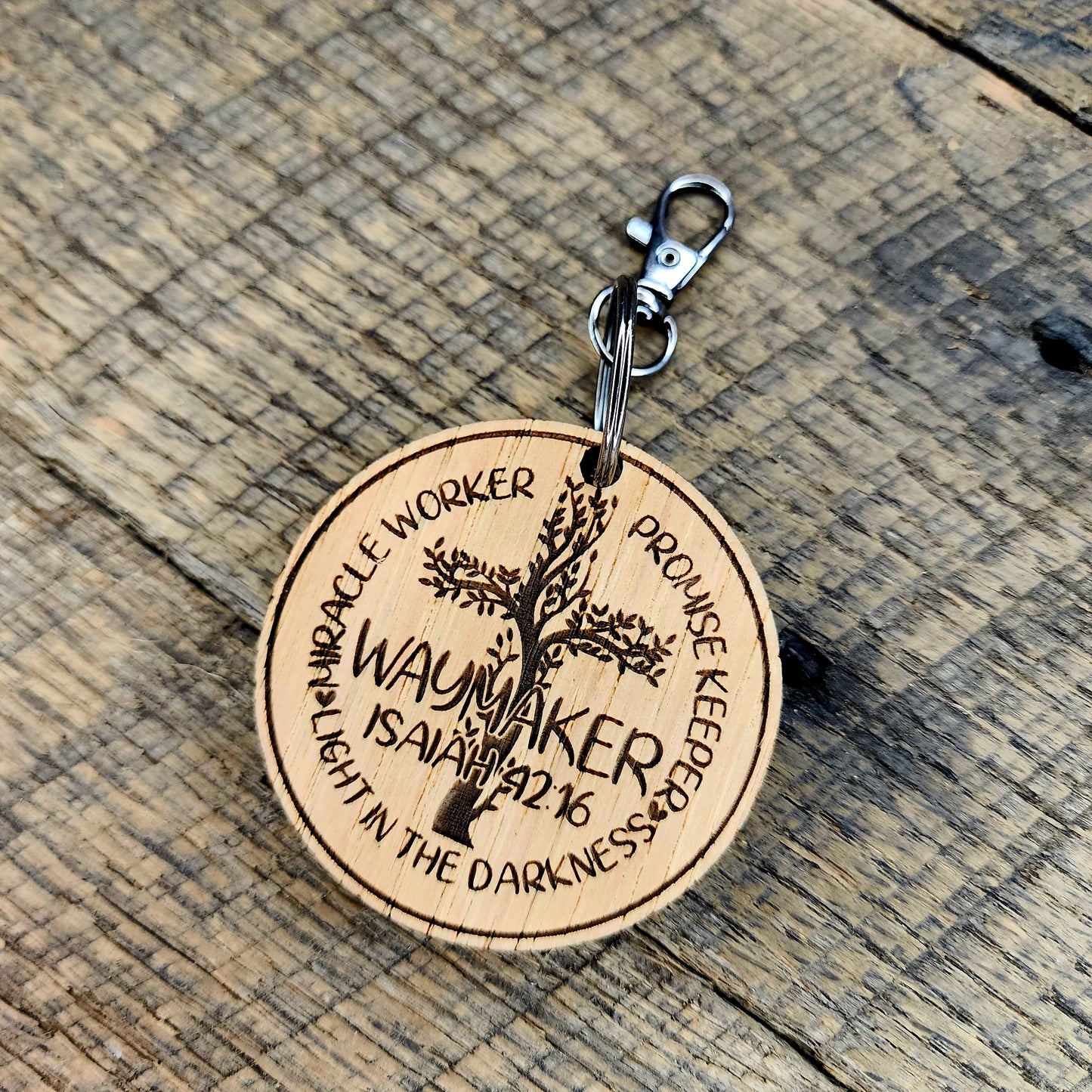 Waymaker Keychain | Miracle Worker | Promise Keeper | Light in the Darkness