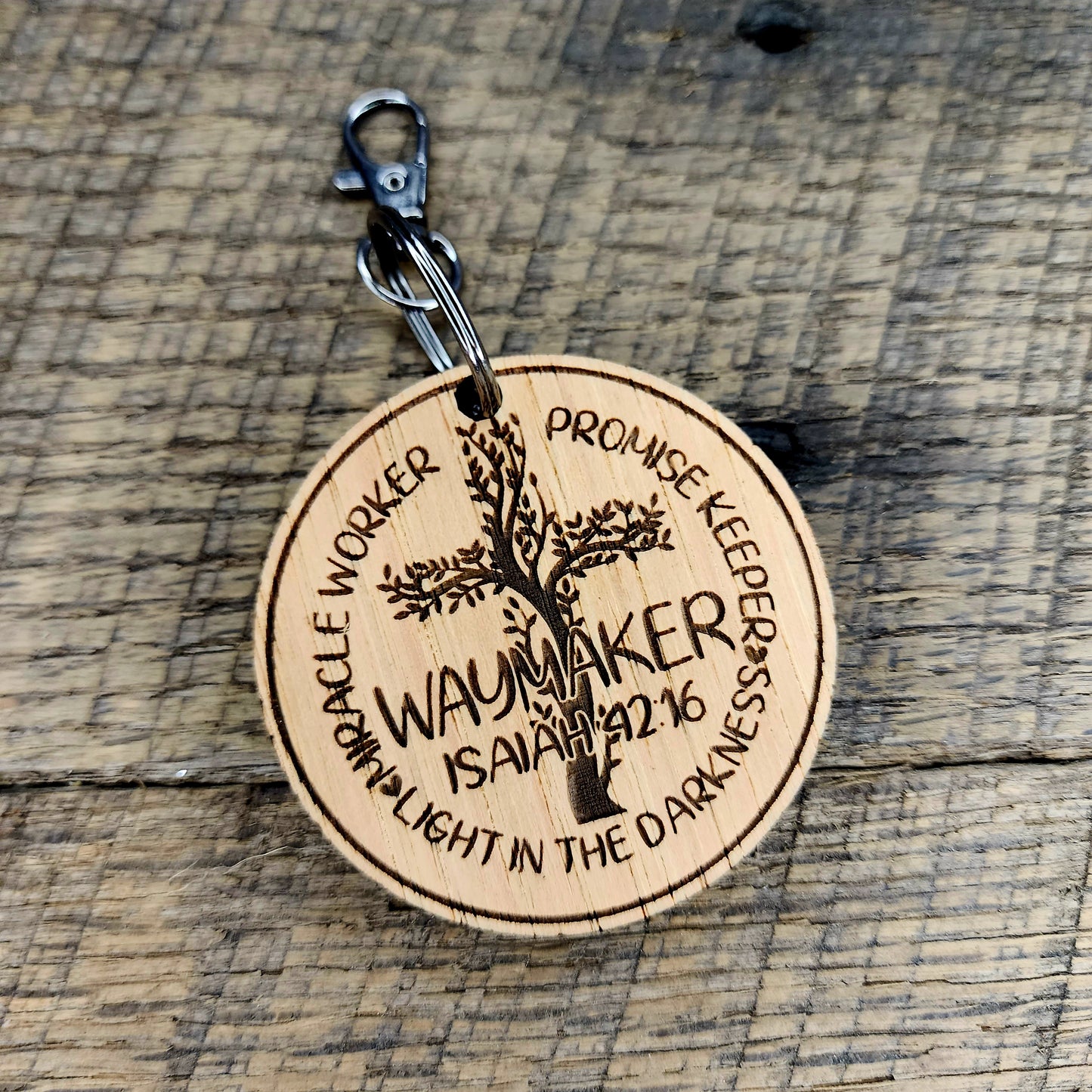 Waymaker Keychain | Miracle Worker | Promise Keeper | Light in the Darkness