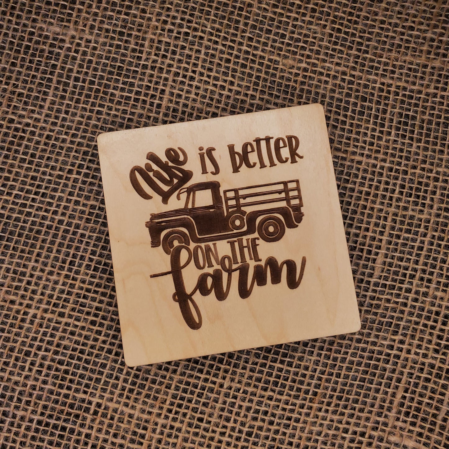 Life Is Better On the Farm Truck Coaster
