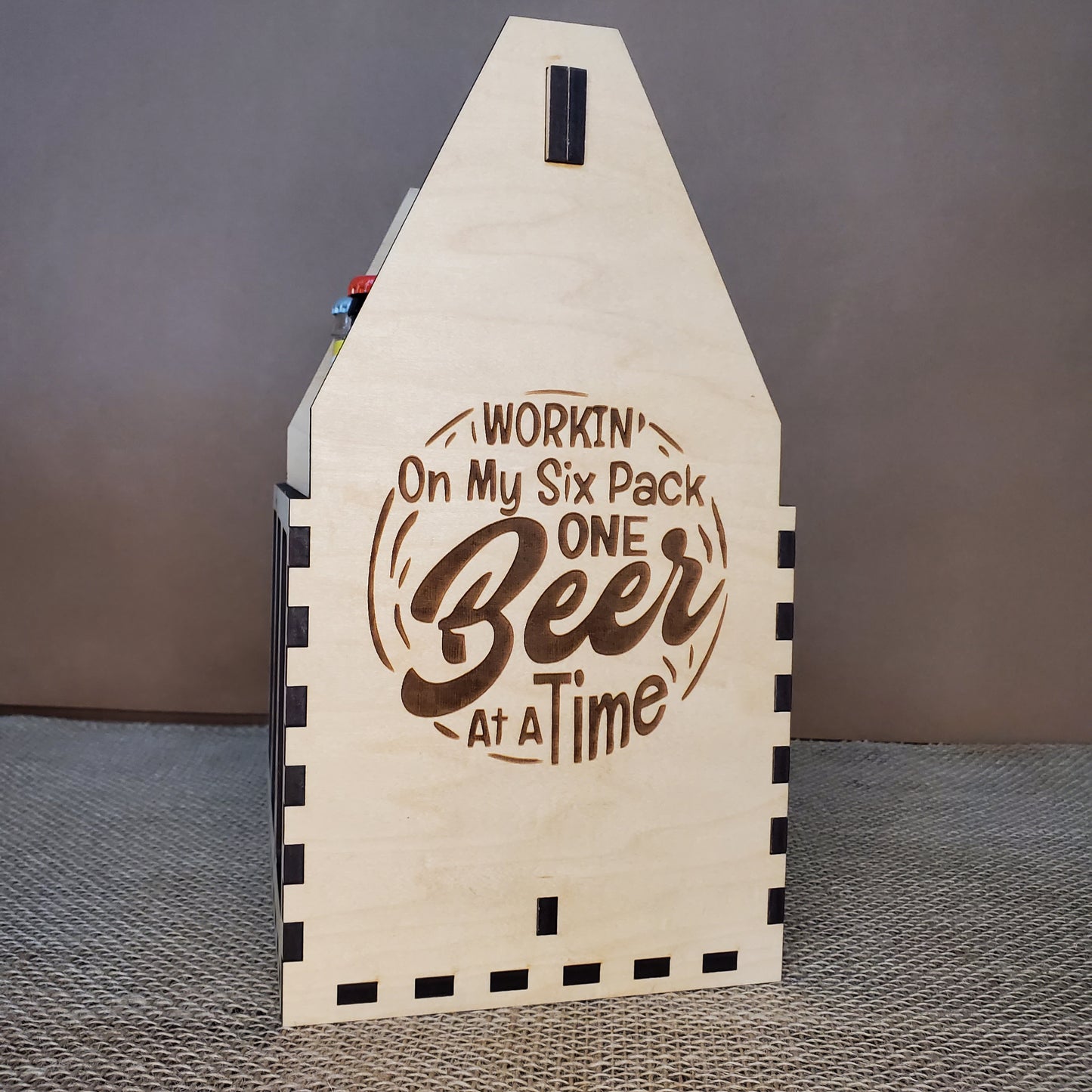 Six Pack Beer Caddy - Workin' On my Six Pack One Beer At A Time