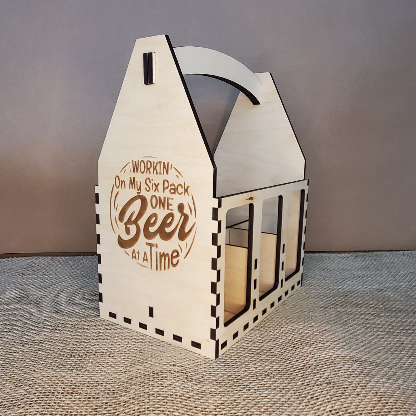 Six Pack Beer Caddy - Workin' On my Six Pack One Beer At A Time