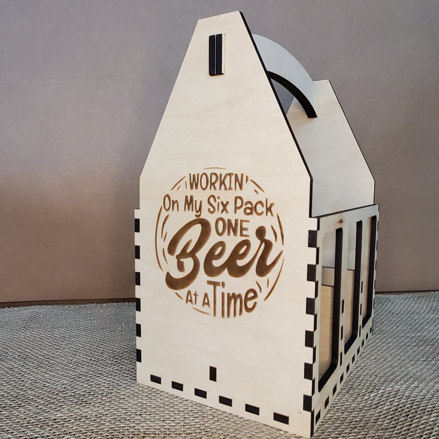 Six Pack Beer Caddy - Workin' On my Six Pack One Beer At A Time