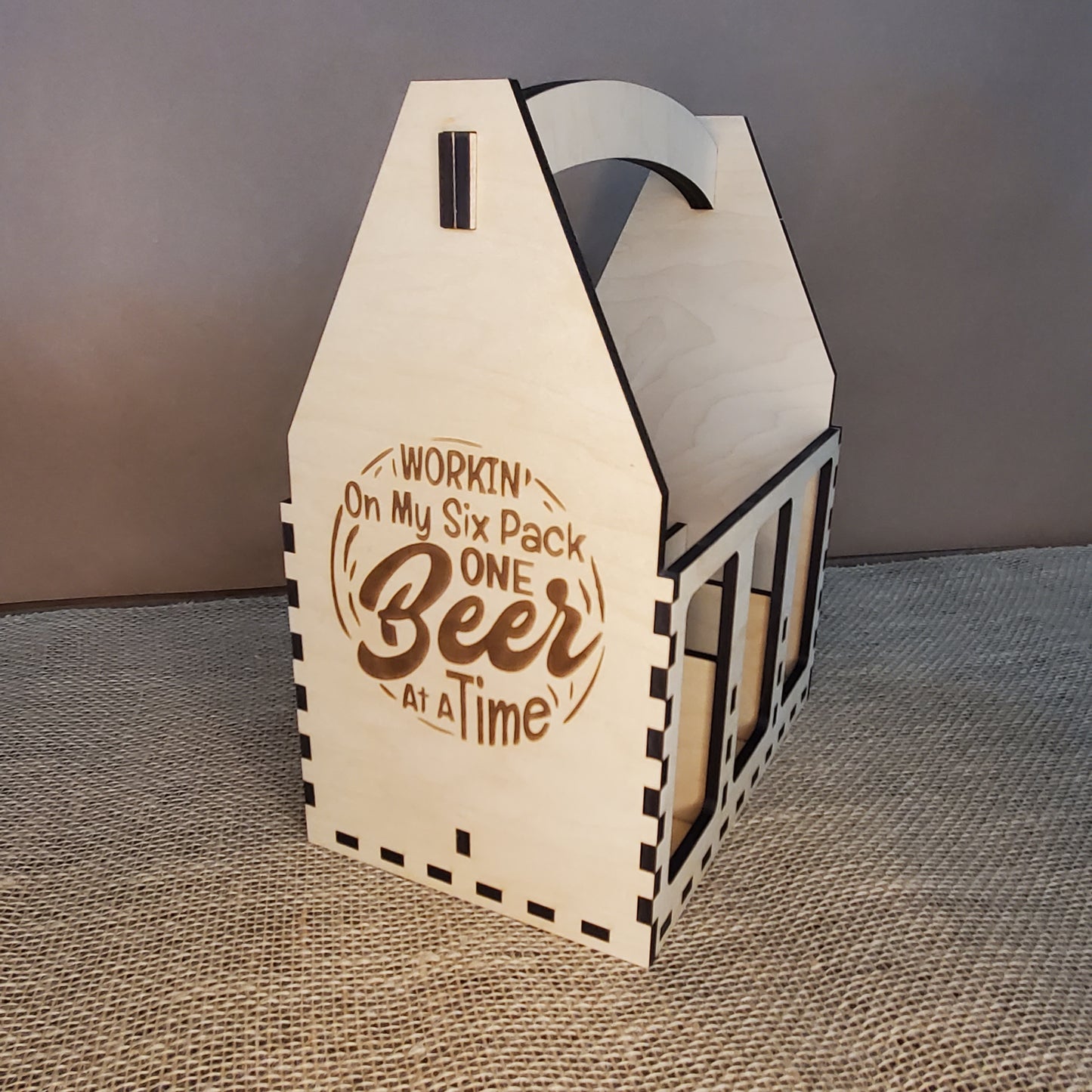 Six Pack Beer Caddy - Workin' On my Six Pack One Beer At A Time