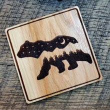 Load image into Gallery viewer, Bear (Stars and Wood Line) Coaster
