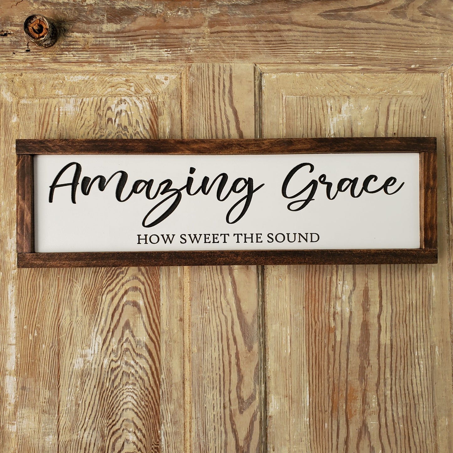 Amazing Grace, How Sweet the Sound Sign- Honey Frame
