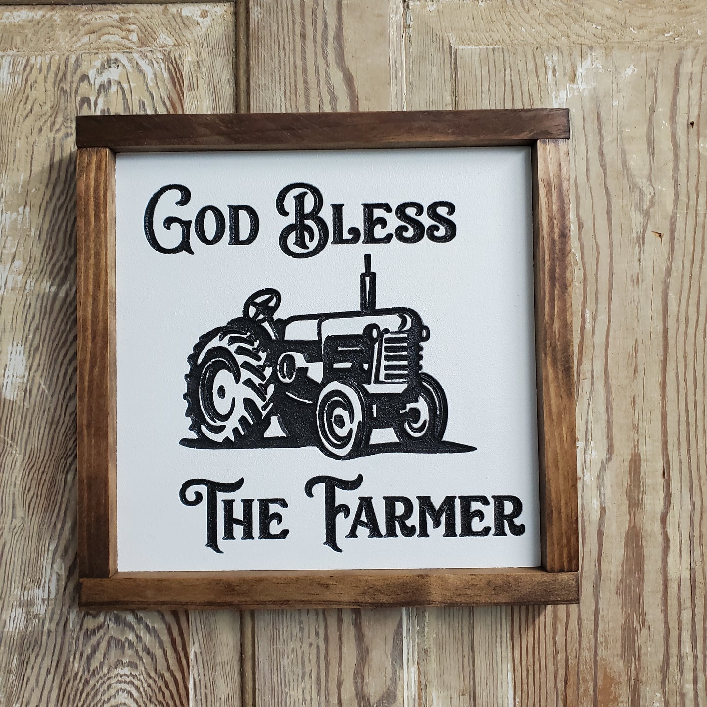 God Bless The Farmer Wood Background