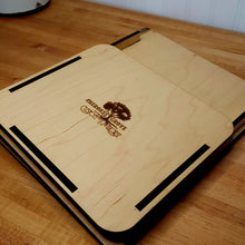 Load image into Gallery viewer, Large Wooden Portfolio Book with Wooden Hinge

