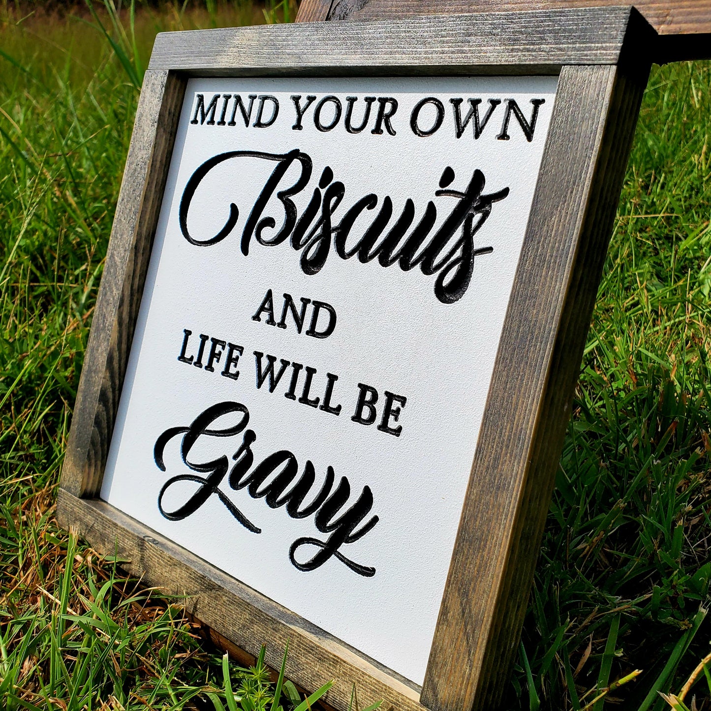 Mind Your Own Biscuits - Sign - Angle