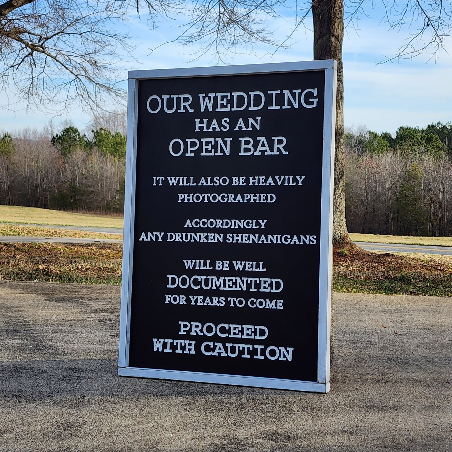 Our wedding has an Open Bar, It will also be heavily photographed. Accordingly any drunken shenanigans will be well documented for years to come. proceed with caution