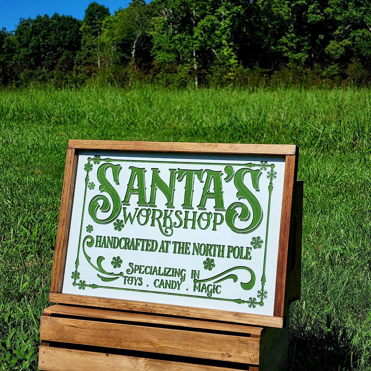 Green and White Santa's Workshop