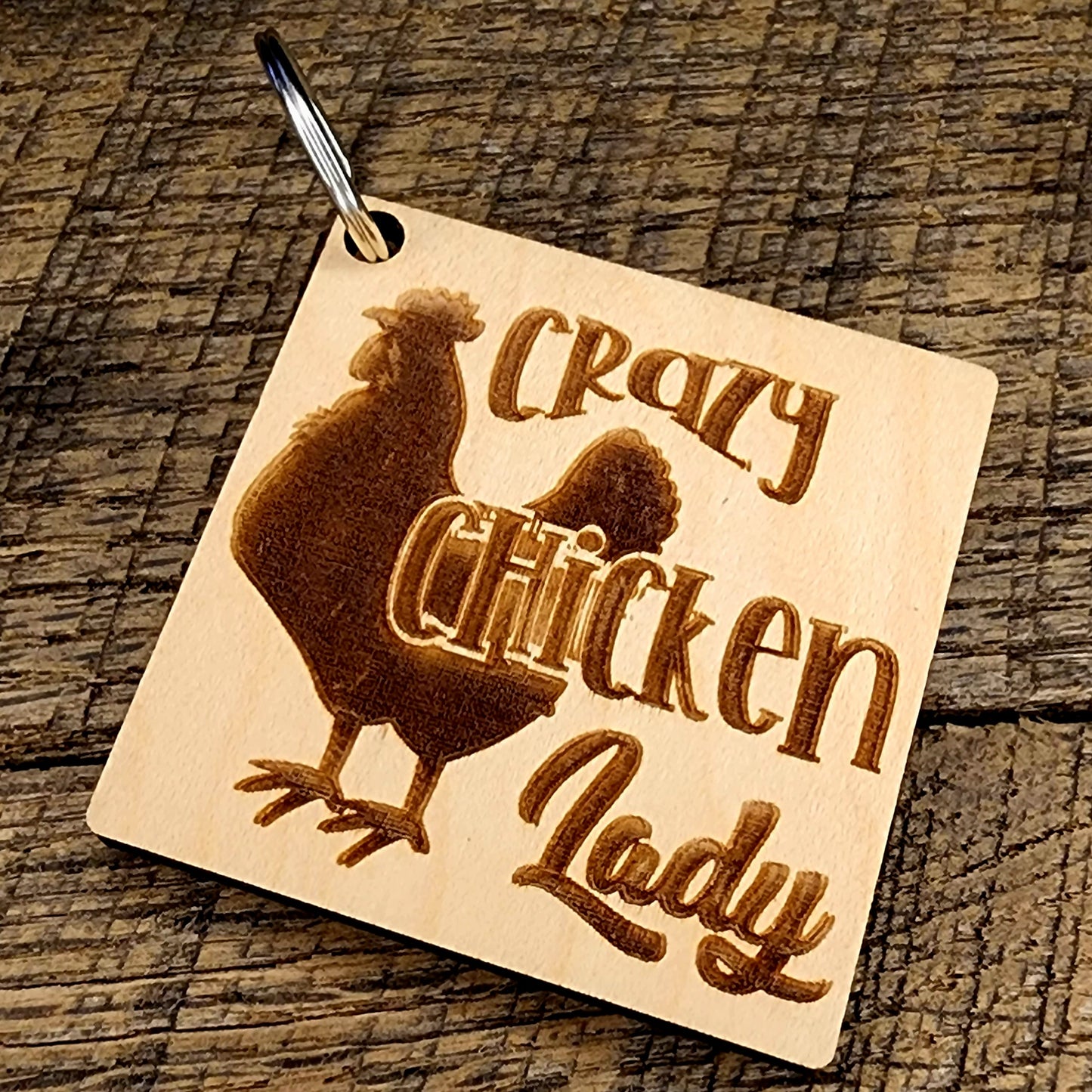 Crazy Chicken Lady Keychain