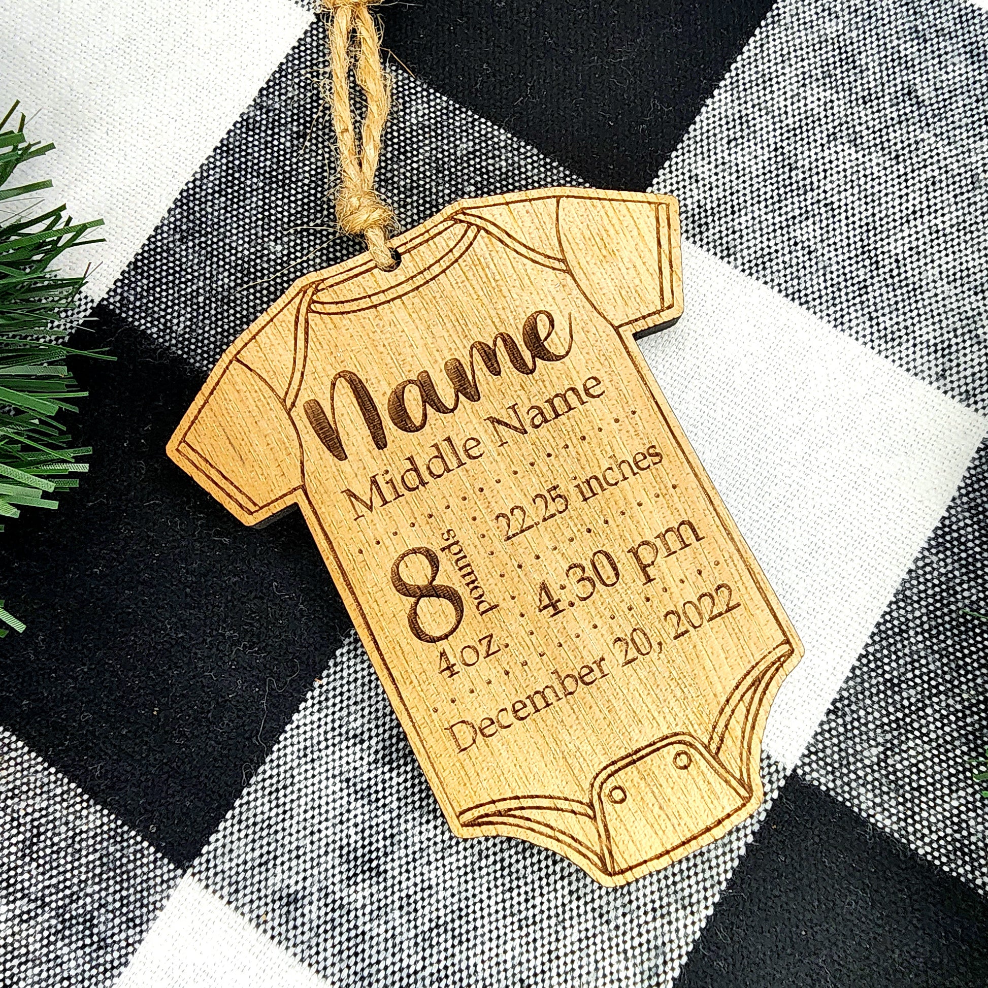 Newborn Onesie Personalized Ornament