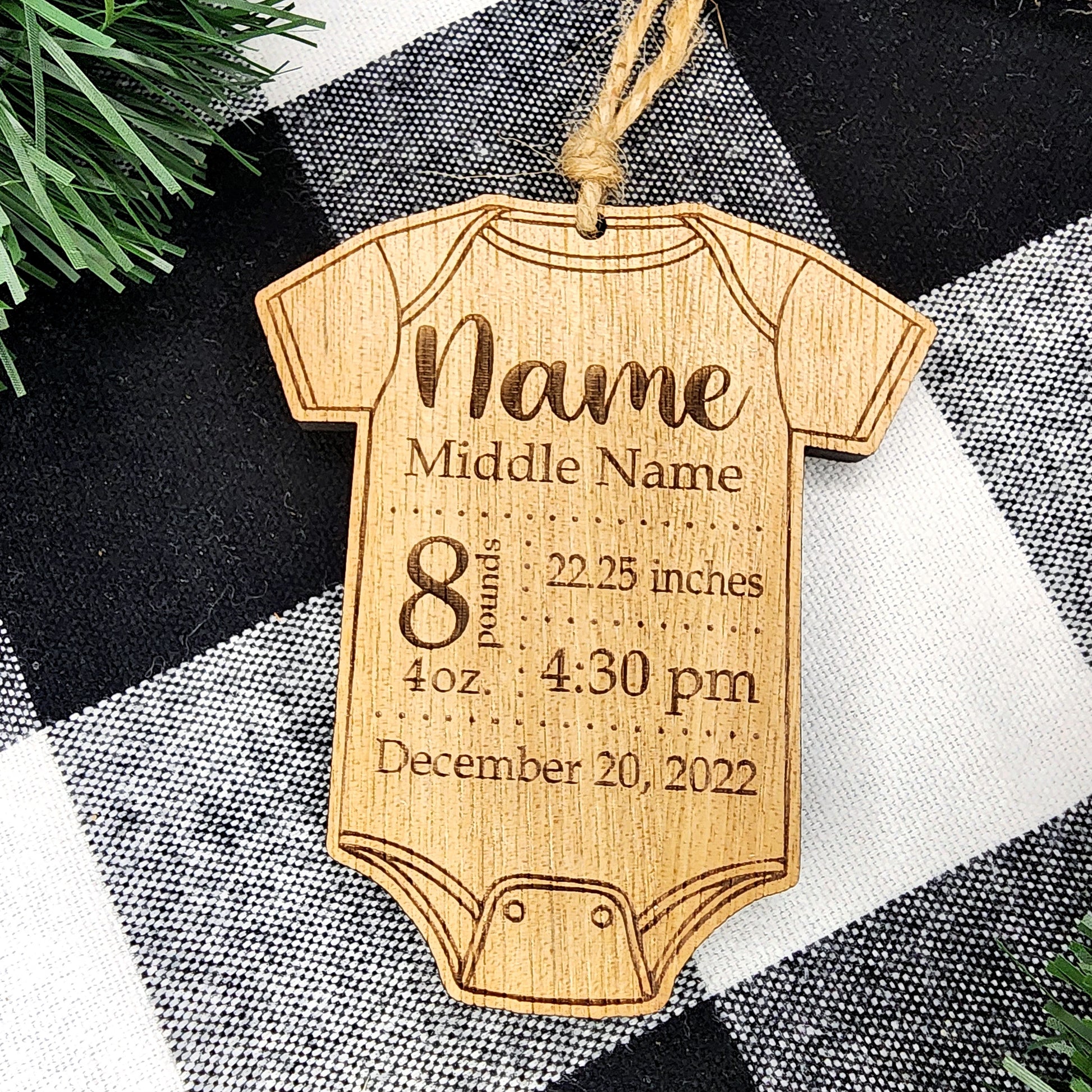 Newborn Onesie Personalized Ornament
