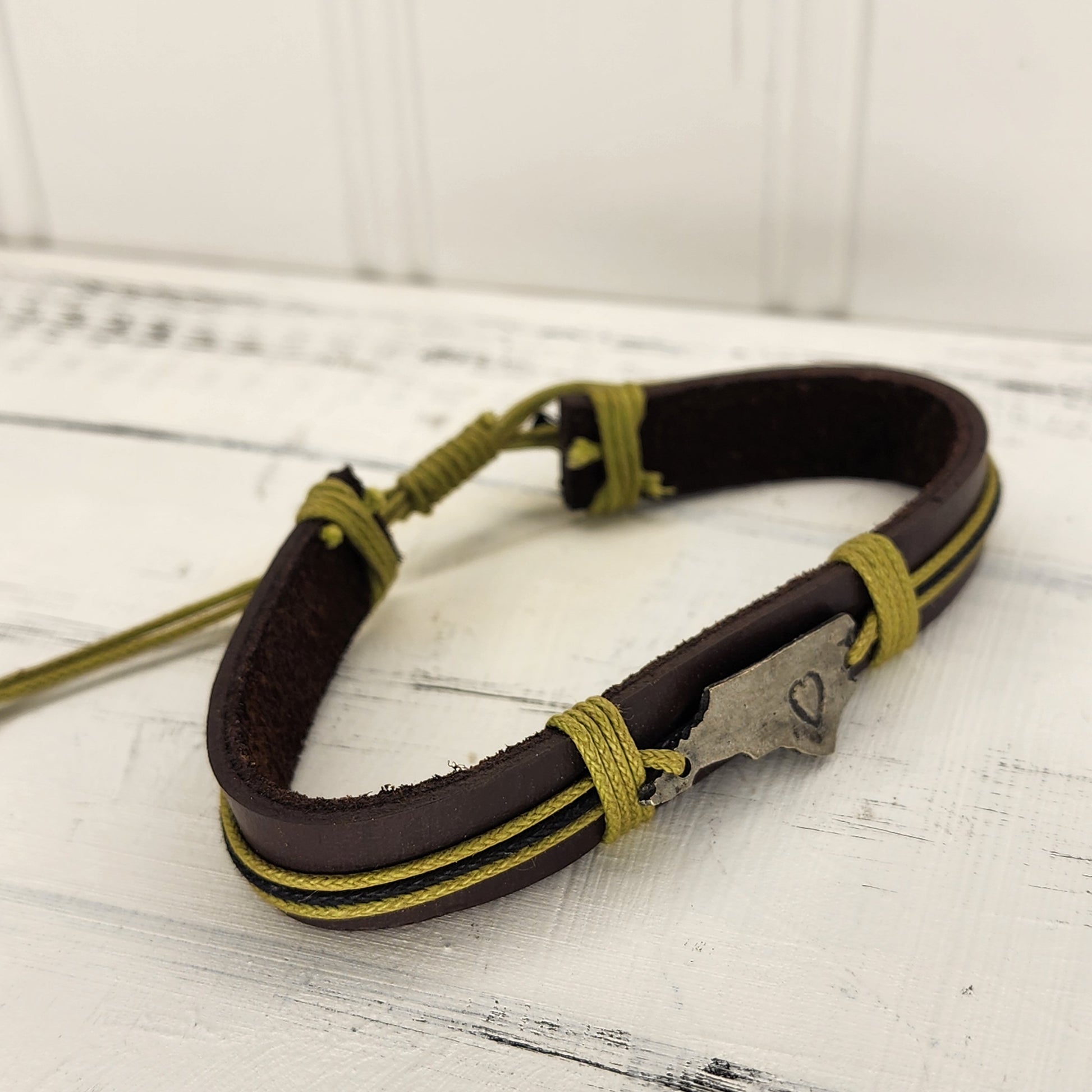 Leather North Carolina Bracelet