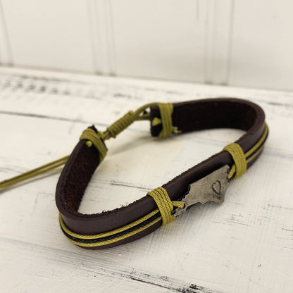 Leather North Carolina Bracelet