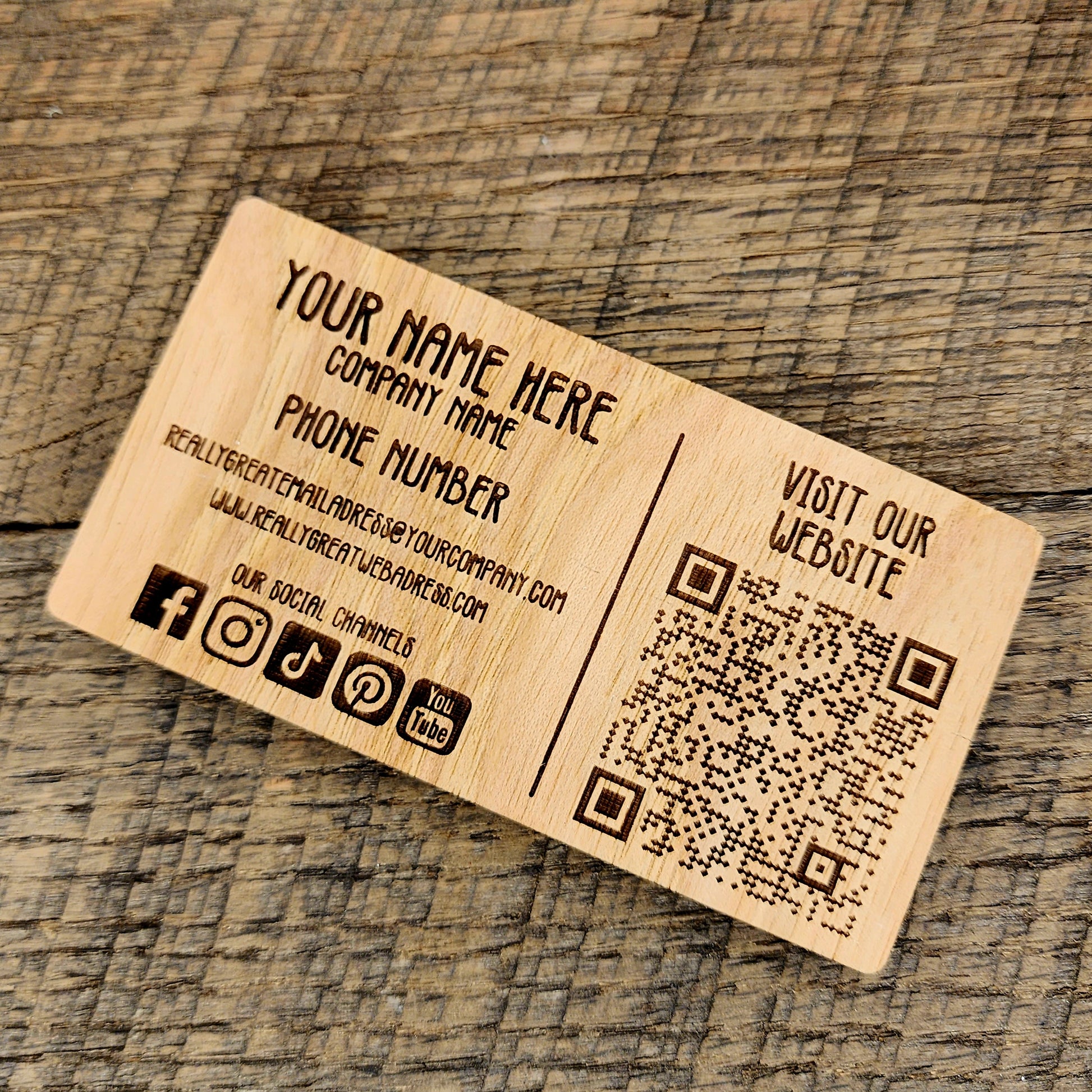 Wooden Engraved Business Cards