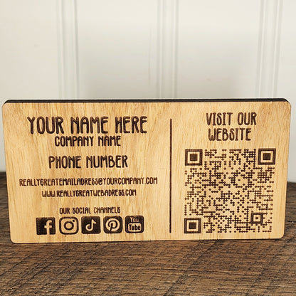 Wooden Engraved Business Cards